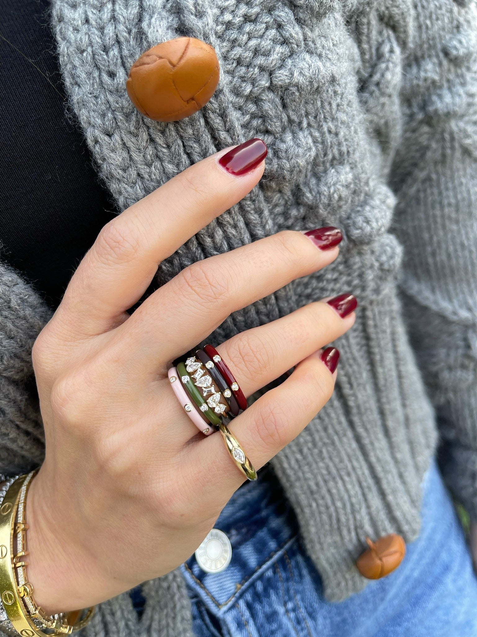 Wine & Slate Enamel Stack