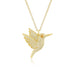 Pavé Diamond Hummingbird Necklace in 14k yellow gold with citrine birthstone eye