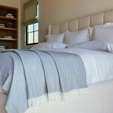 Herringbone Throw Blanket in light grey 