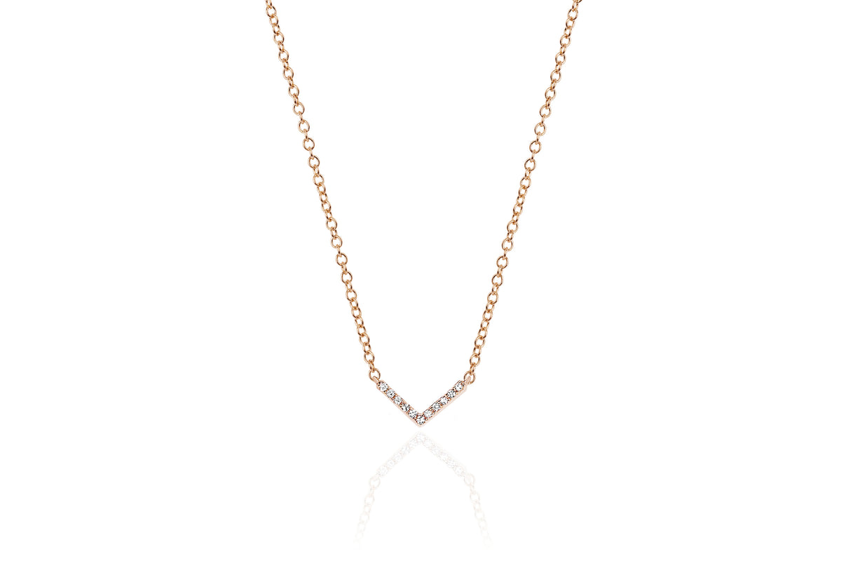 Diamond Mini Chevron Necklace