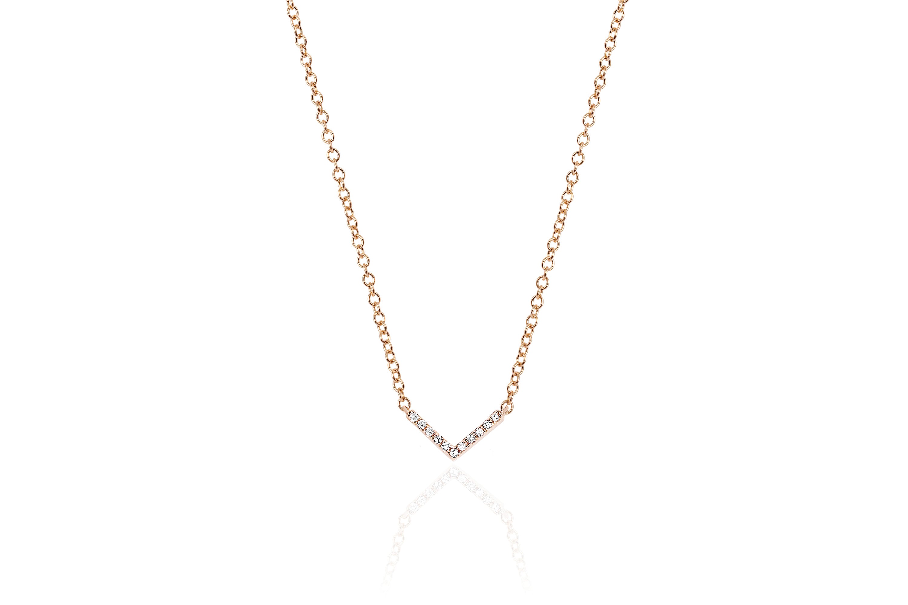 Diamond Mini Chevron Necklace — EF Collection®