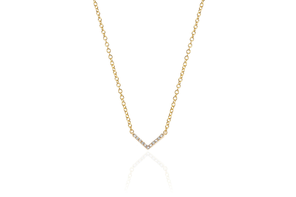 Diamond Mini Chevron Necklace