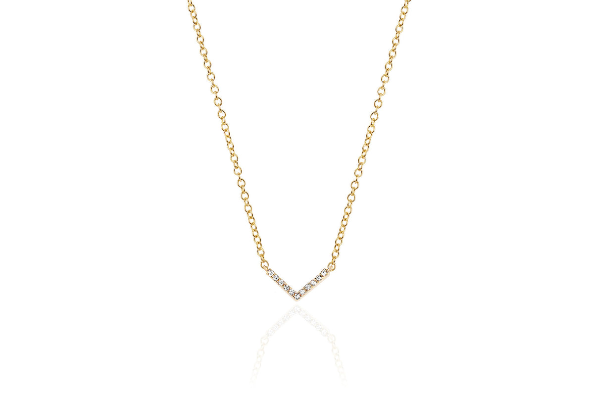 Diamond Mini Chevron Necklace — EF Collection®