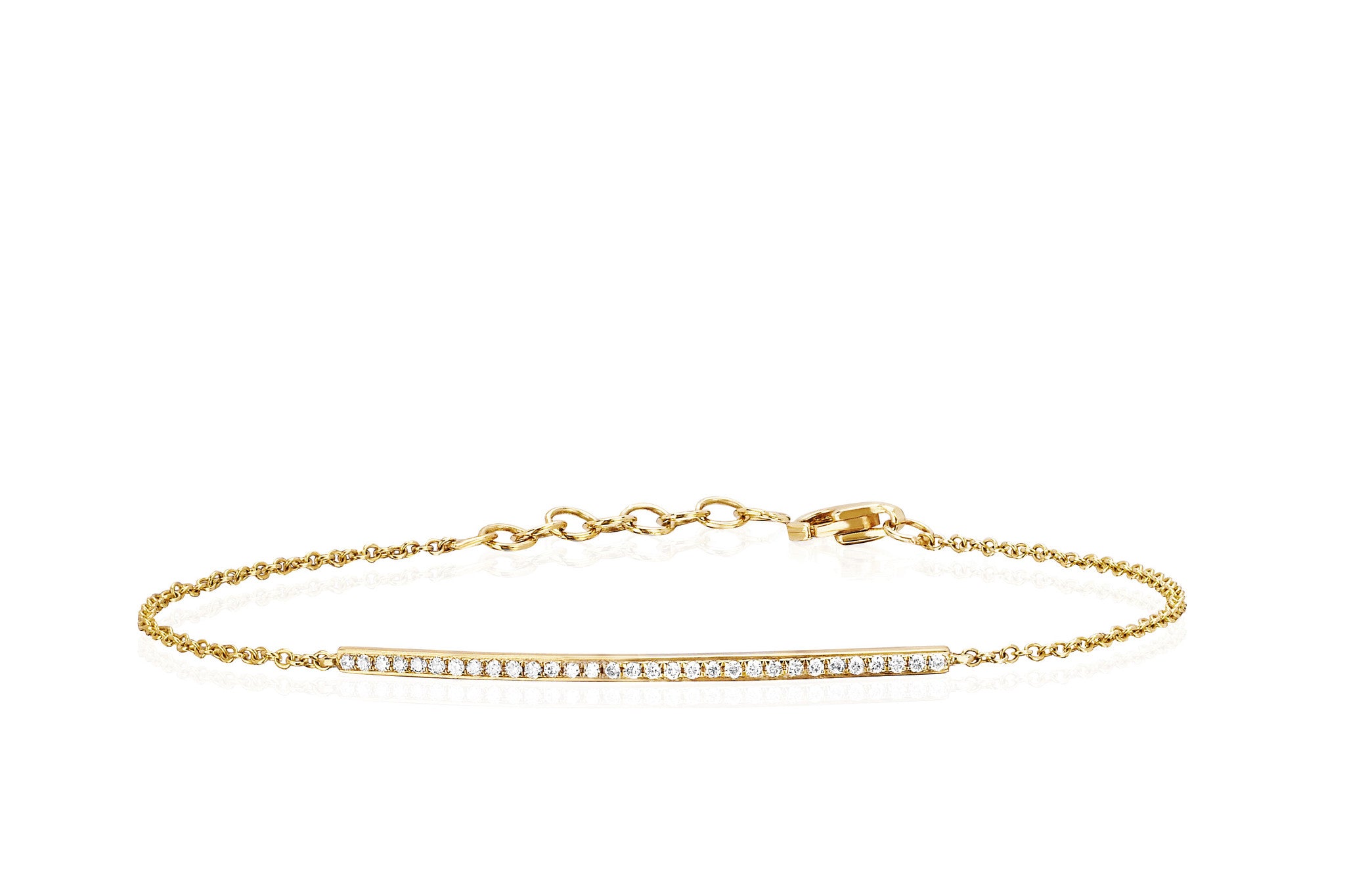 Diamond Bar Chain Bracelet in 14k Yellow Gold
