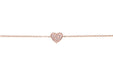 Diamond Heart Chain Bracelet in 14k Rose Gold