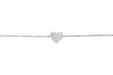 Diamond Heart Chain Bracelet in 14k White Gold