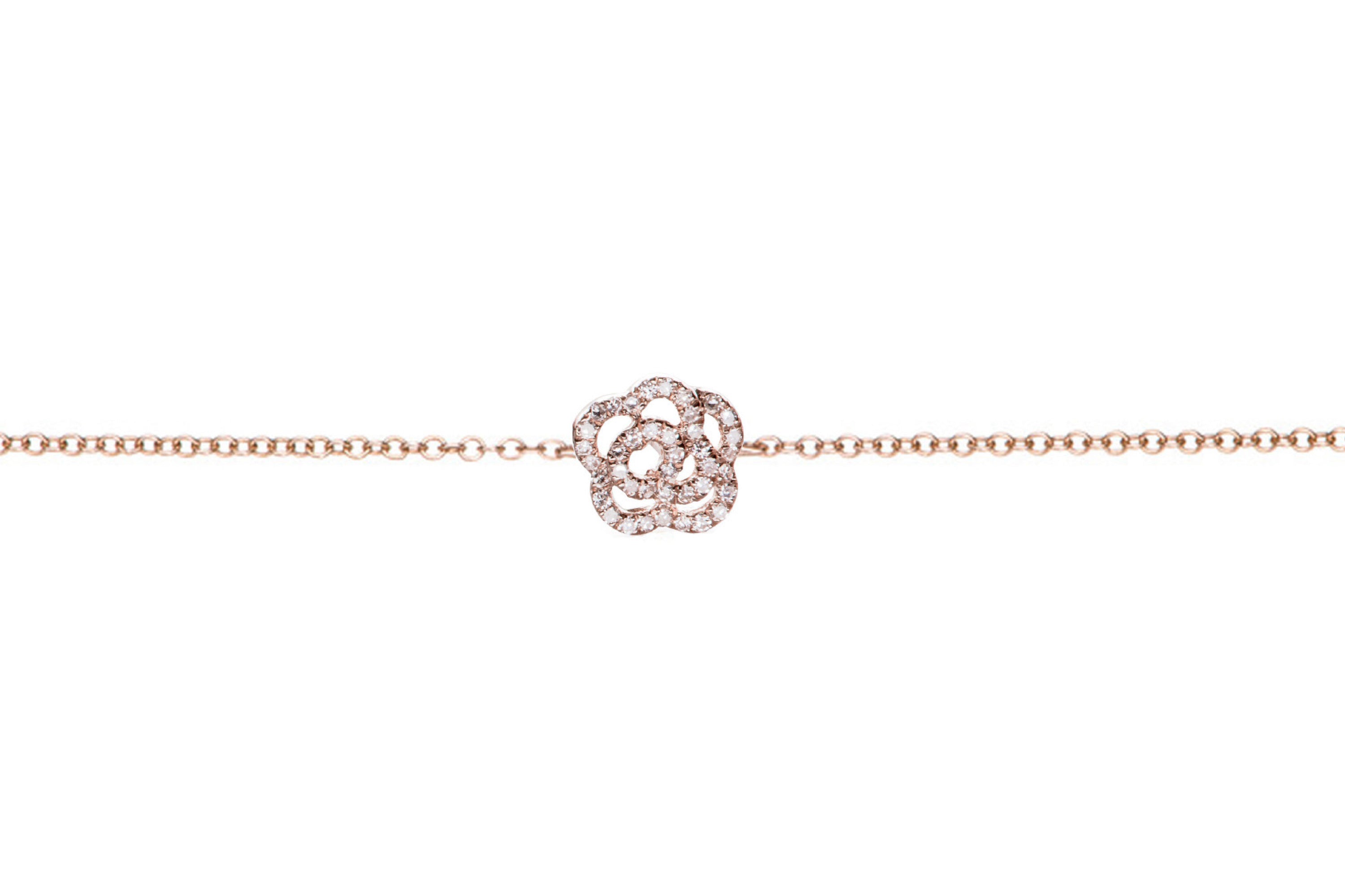 Diamond Rose Chain Bracelet