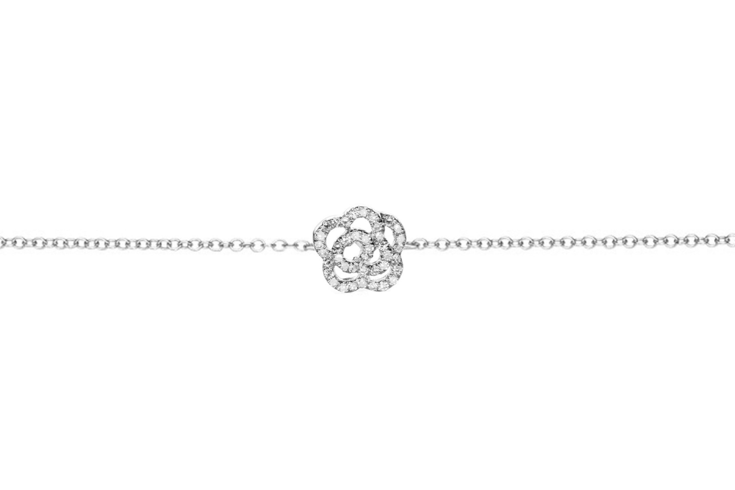 Diamond Rose Chain Bracelet