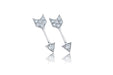 Diamond Mini Arrow Stud Earring in 14k white gold