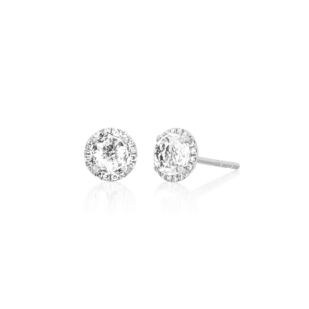 MOTHER'S WHITE QUARTZ STUDS