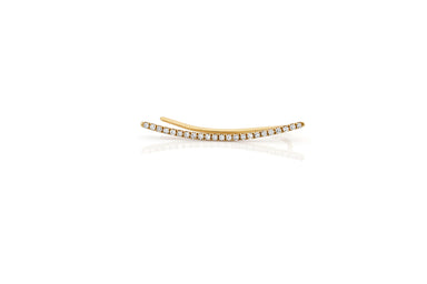 EF Collection Diamond Curved Bar Ear Cuff in 14k Yellow Gold