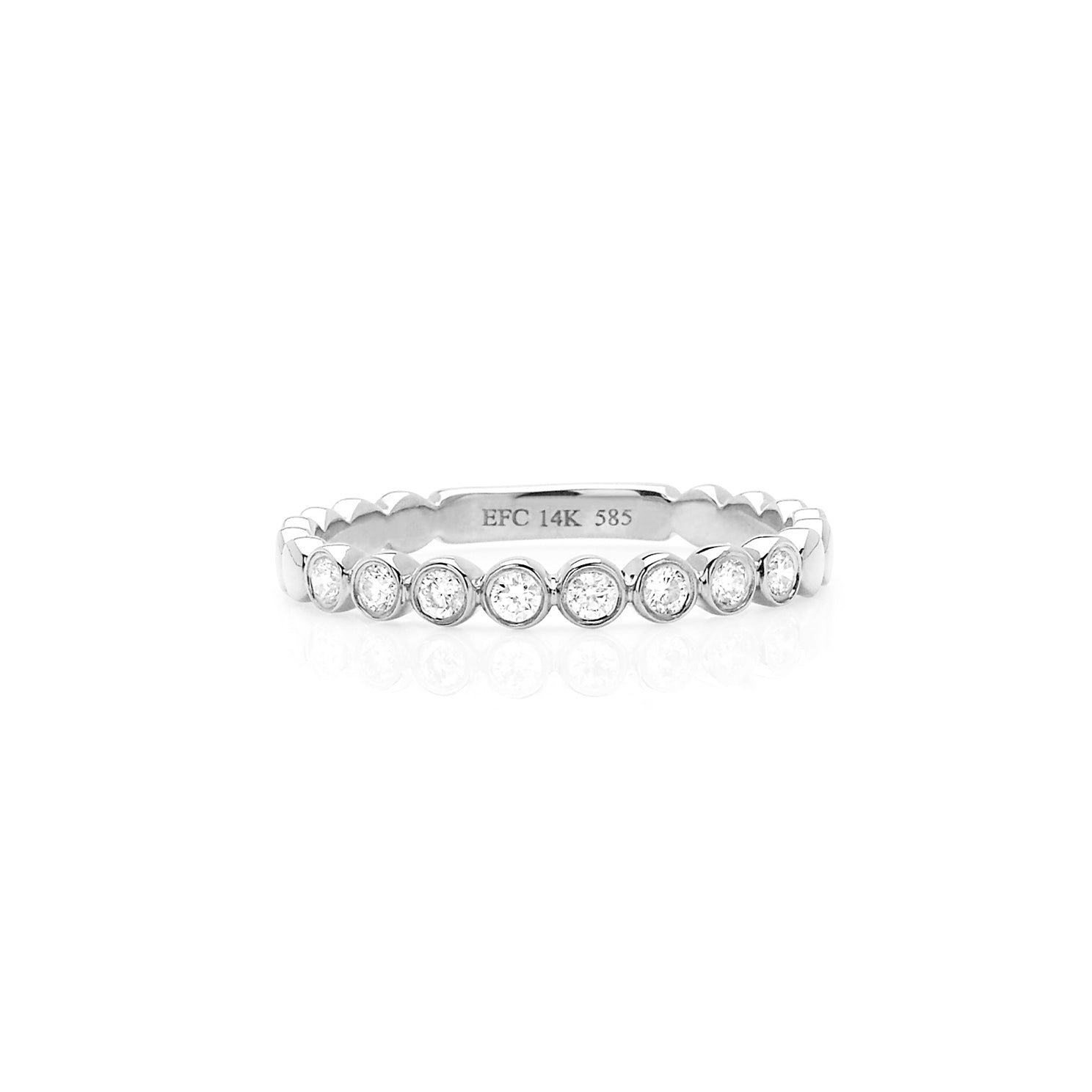 Diamond Bezel Stack Ring in 14k white gold
