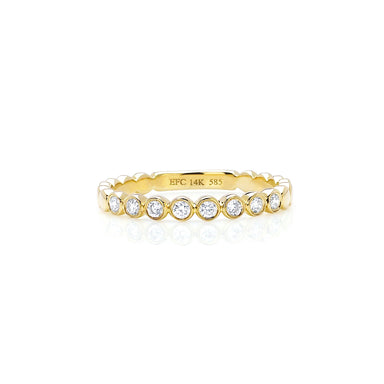 Diamond Bezel Stack Ring in 14k yellow gold