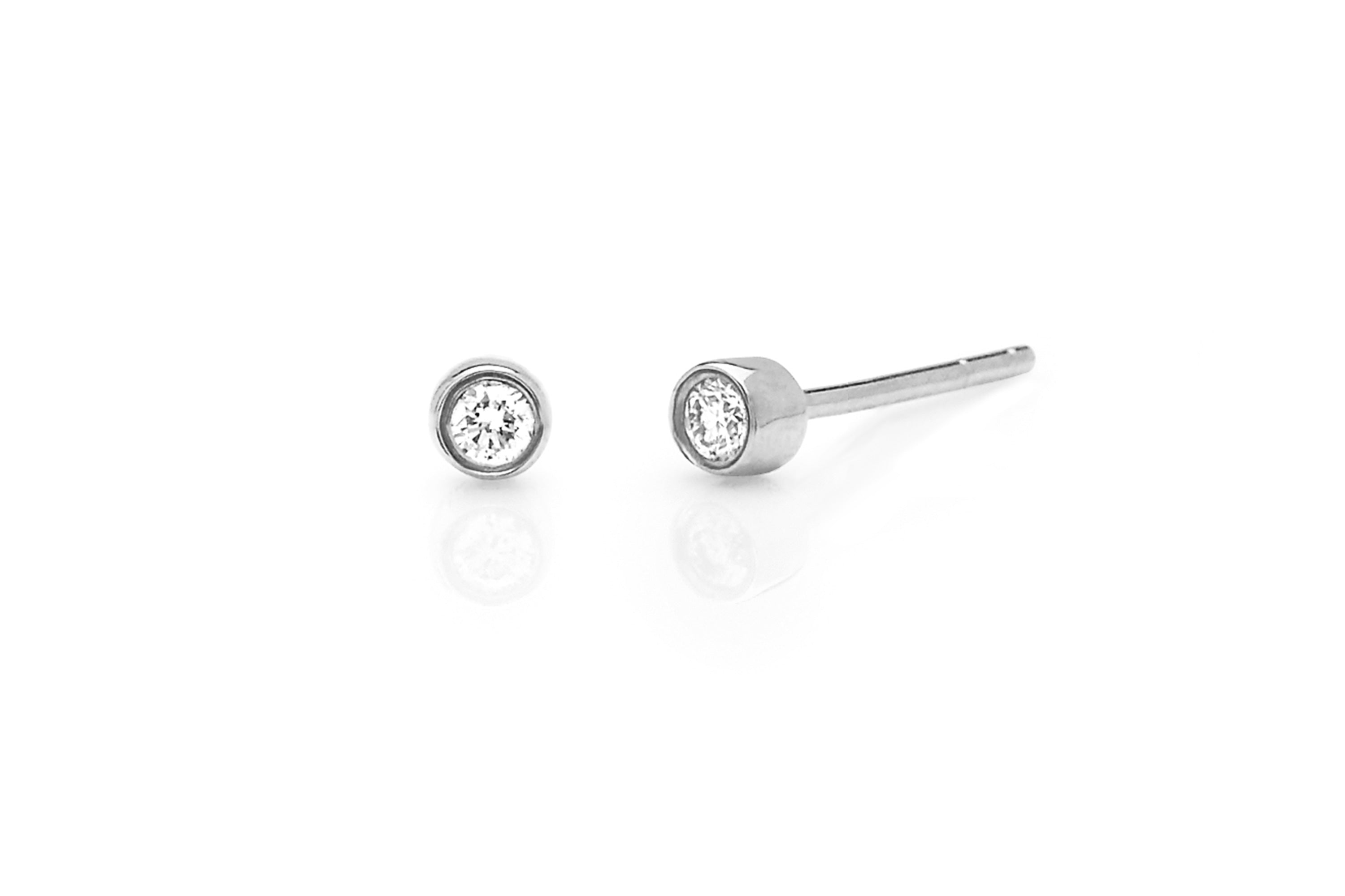 Diamond Bezel Stud Earring