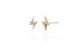 Diamond Mini Lightning Bolt Stud Earring in 14k rose gold