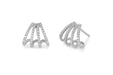 14k White Gold Diamond Multi Huggie Earrings