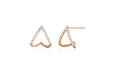 Diamond Chevron Huggie Earring in 14k rose gold