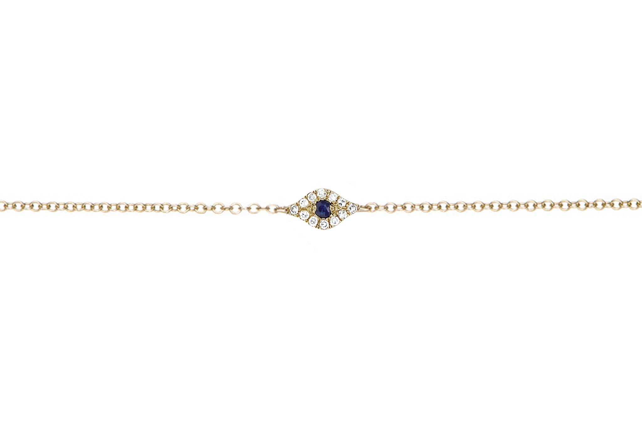 EF Collection Diamond Evil Eye Chain Bracelet - 1