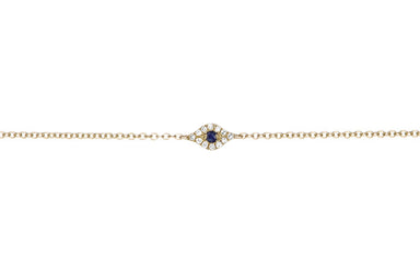 EF Collection Diamond Evil Eye Chain Bracelet - 1