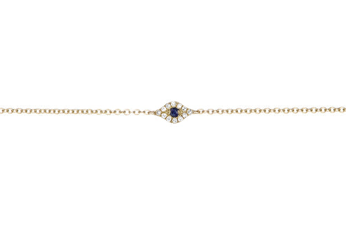 EF Collection Diamond Evil Eye Chain Bracelet - 1