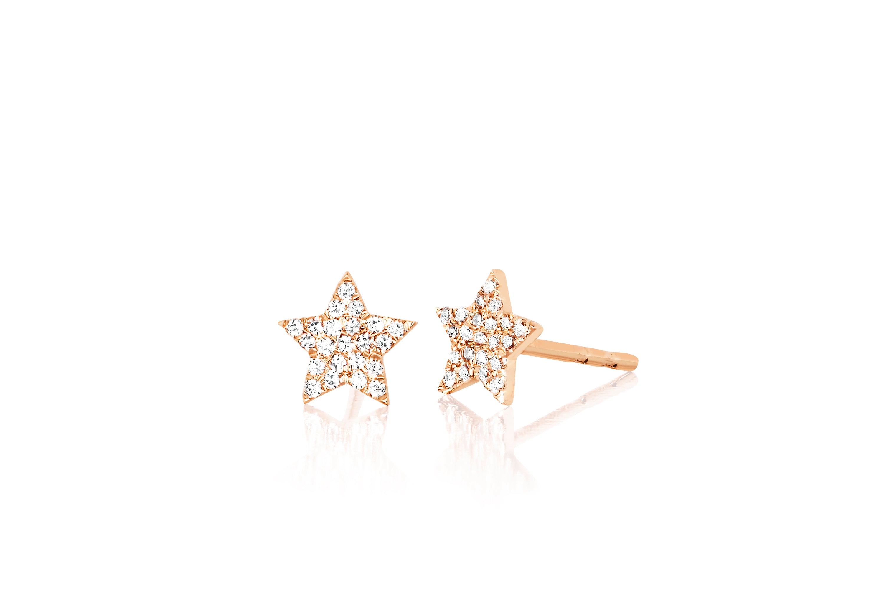 Diamond Star Stud Earring in 14k rose gold