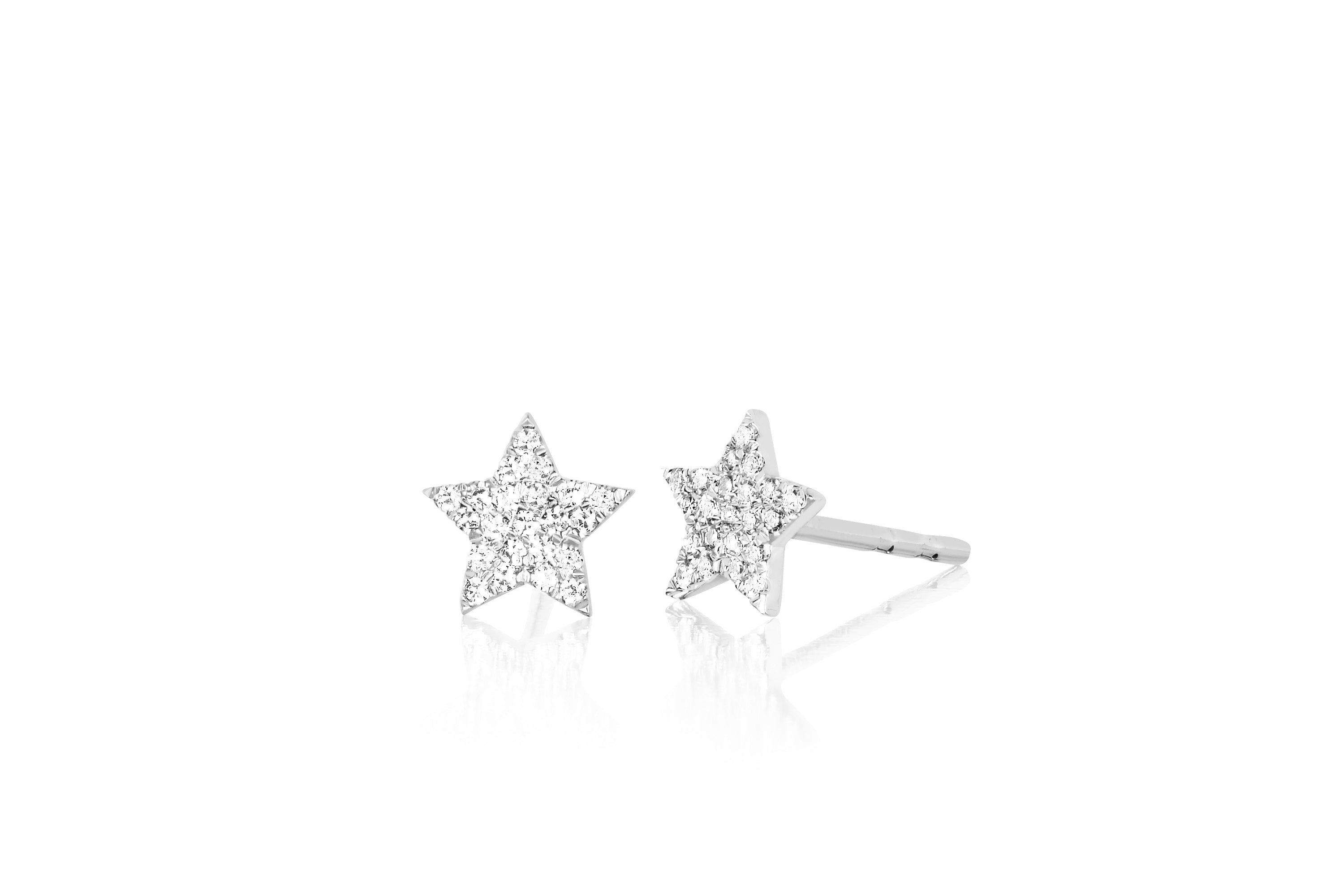 Diamond Star Stud Earring in 14k white gold