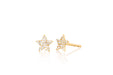 Diamond Star Stud Earring in 14k yellow gold