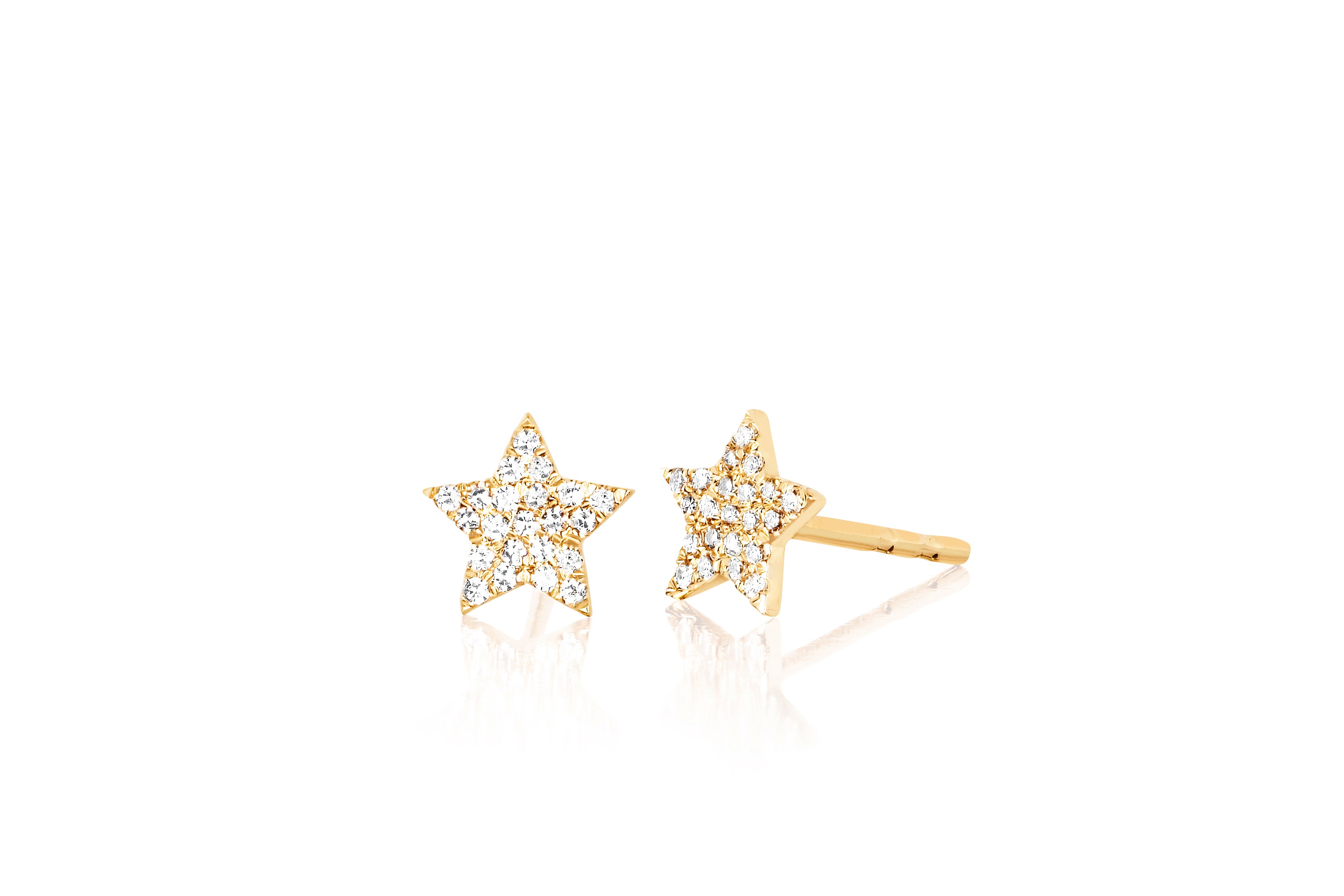 Diamond Star Stud Earring in 14k yellow gold