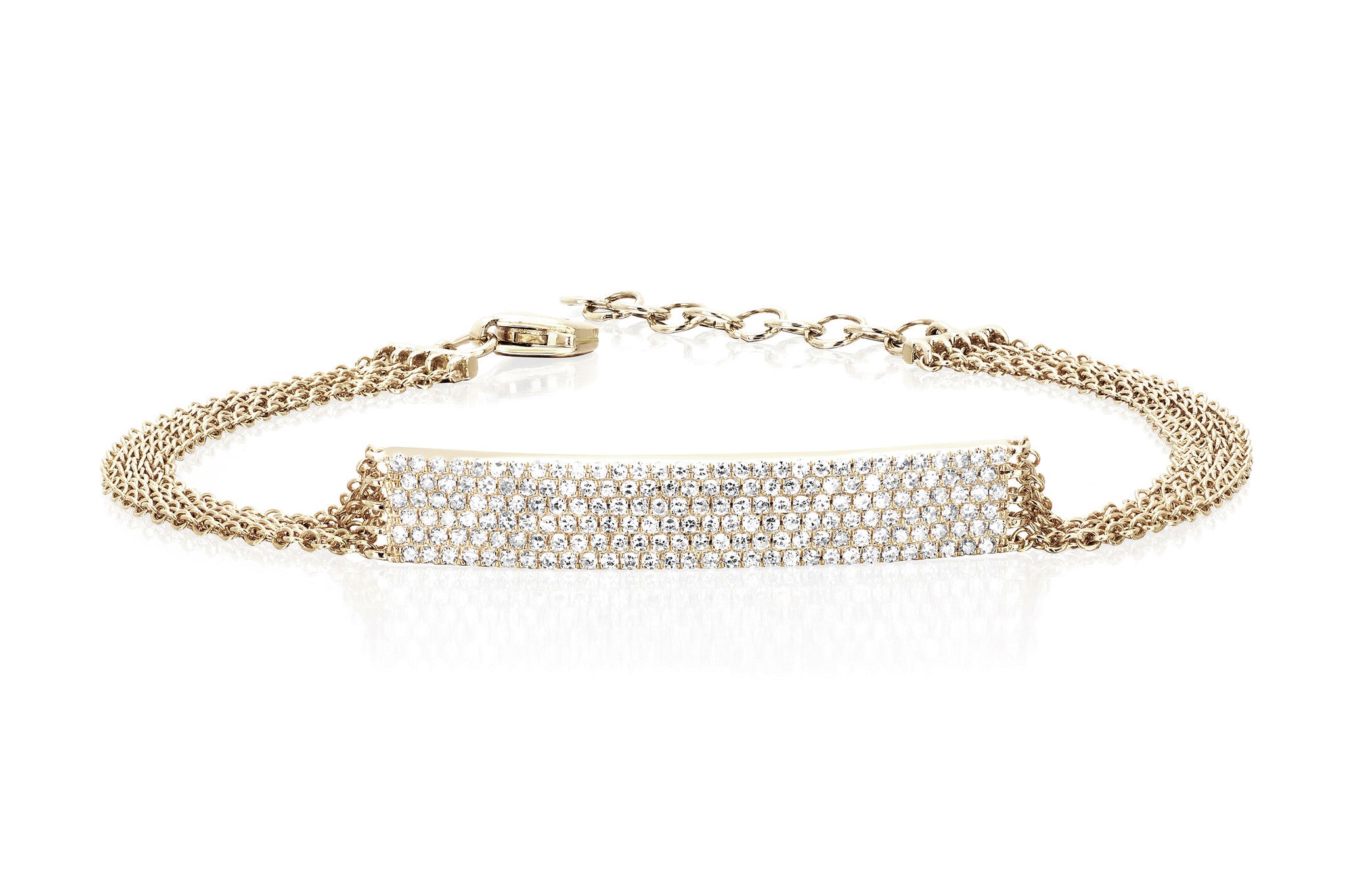EF Collection Diamond Jumbo Bar Multi Chain Bracelet - 1