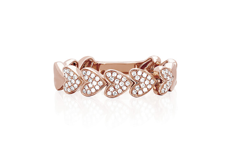 Diamond Love Link Ring in 14k Rose Gold