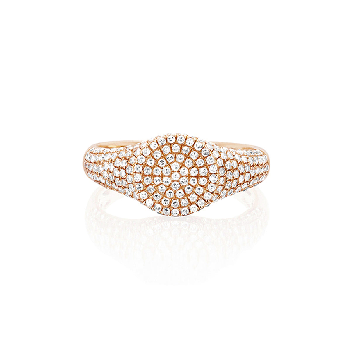 Diamond Signet Ring in 14k rose gold