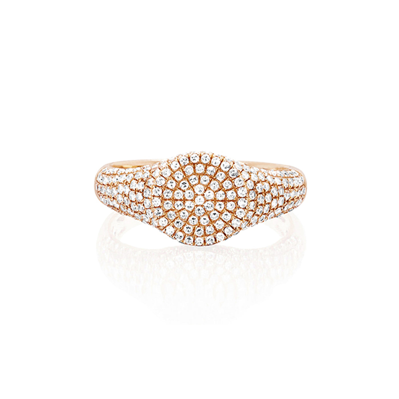 Diamond Signet Ring in 14k rose gold