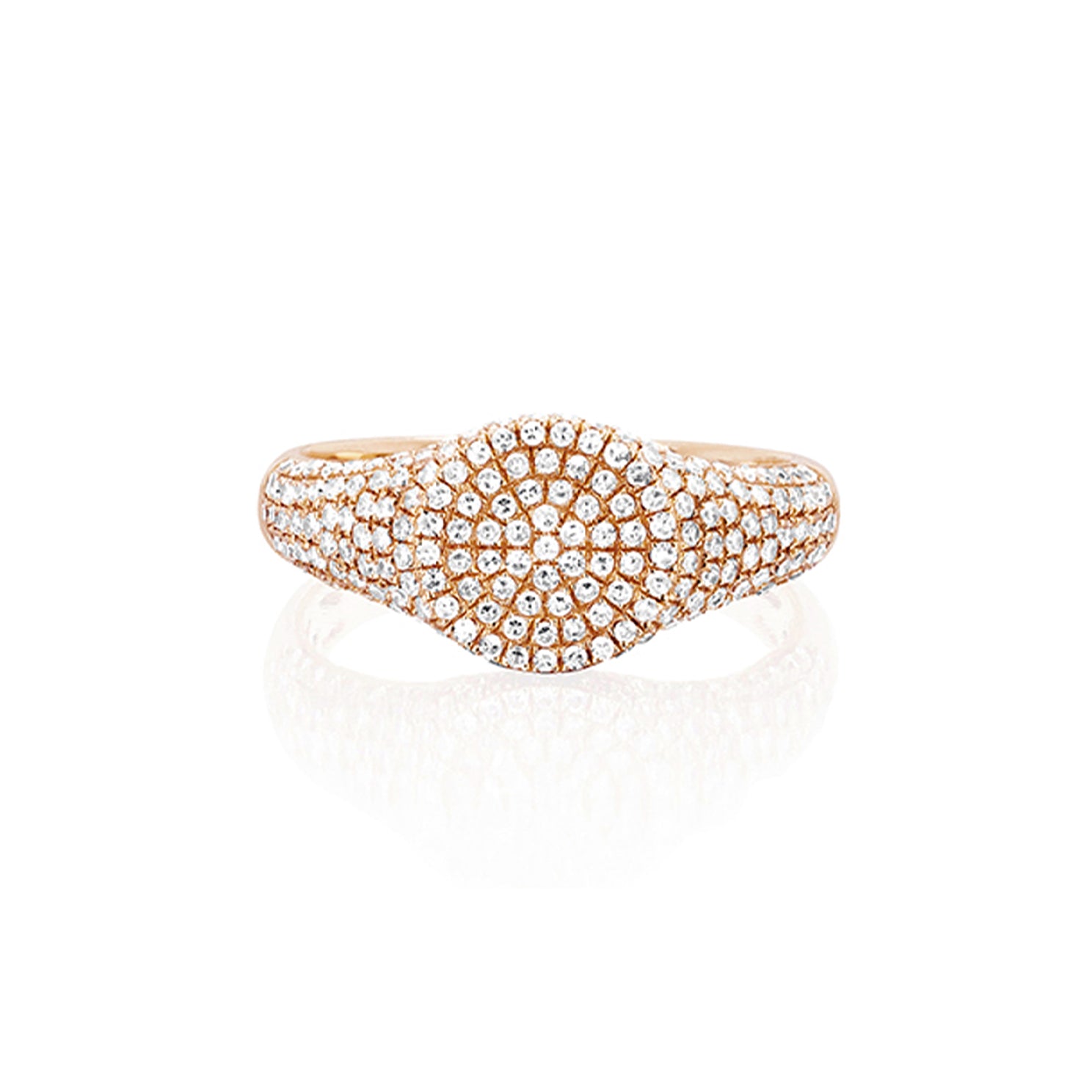Diamond Signet Ring in 14k rose gold