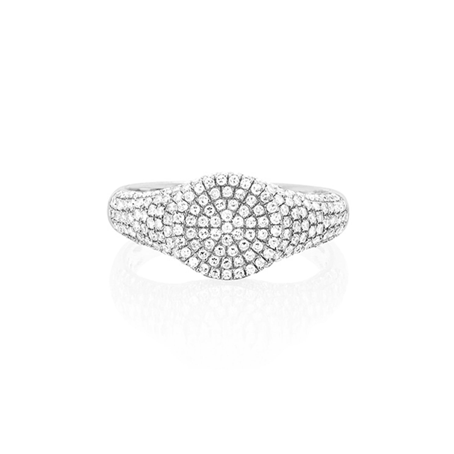 Diamond Signet Ring in 14k white gold