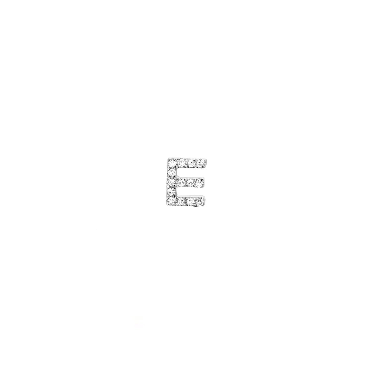 Diamond Initial Stud Earring in 14k white gold