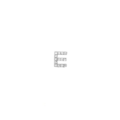 Diamond Initial Stud Earring in 14k white gold