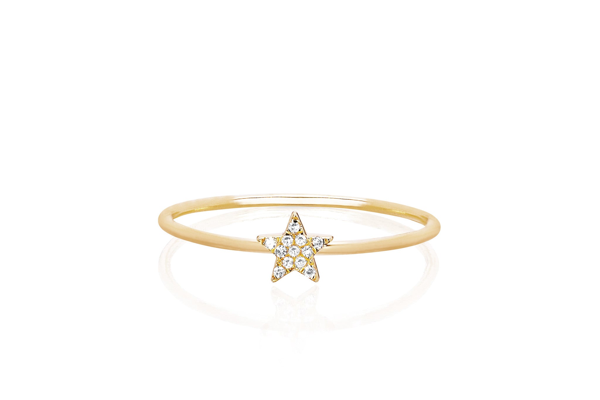 Diamond Mini Star Stack Ring 14K Yellow Gold / 6