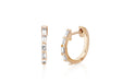 Diamond Baguette Huggie Earrings in 14k rose gold