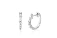 Diamond Baguette Huggie Earrings in 14k white gold
