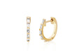Diamond Baguette Huggie Earrings in 14k yellow gold