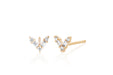 Diamond Baguette Chevron Stud Earring in 14k rose gold