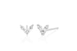 Diamond Baguette Chevron Stud Earring in 14k white gold
