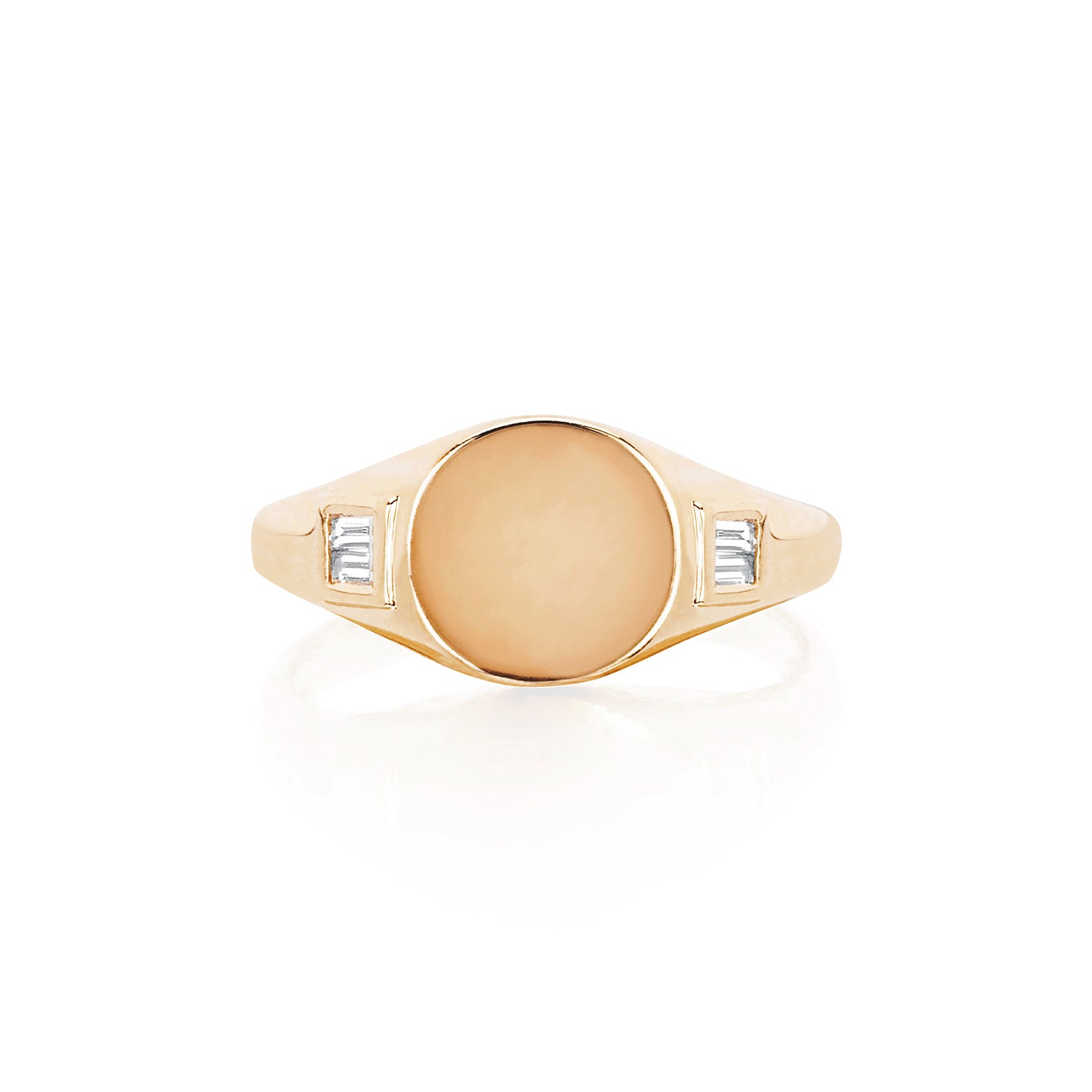 Diamond Baguette Signet Ring in 14k rose gold