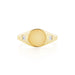 Diamond Baguette Signet Ring in 14k yellow gold
