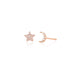 The Celestial Set in 14k rose gold featuring star stud and moon stud