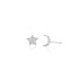 The Celestial Set in 14k white gold featuring star stud and moon stud