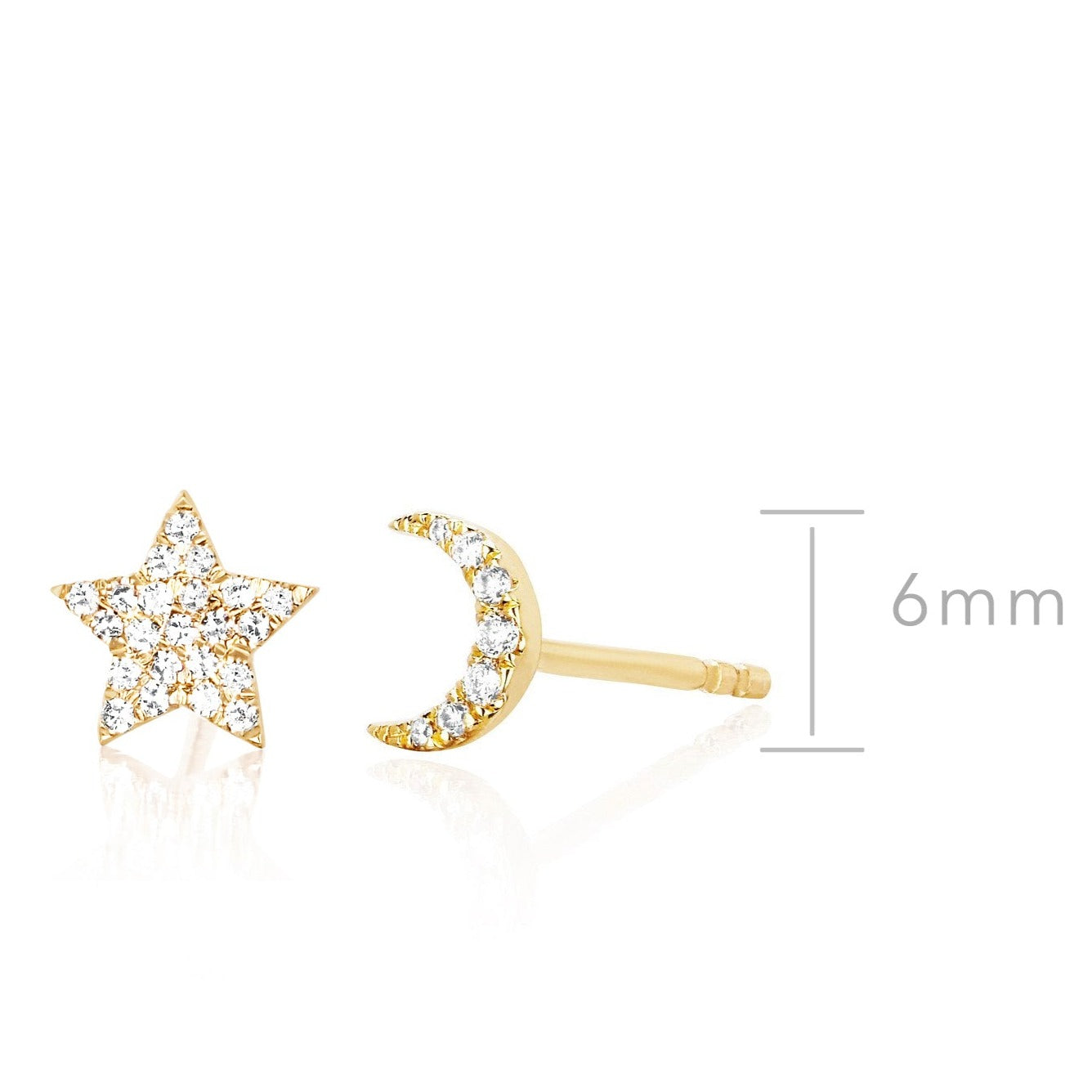 The Celestial Set in 14k Yellow Gold for Size Comparison