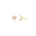 The Celestial Set in 14k yellow gold featuring star stud and moon stud