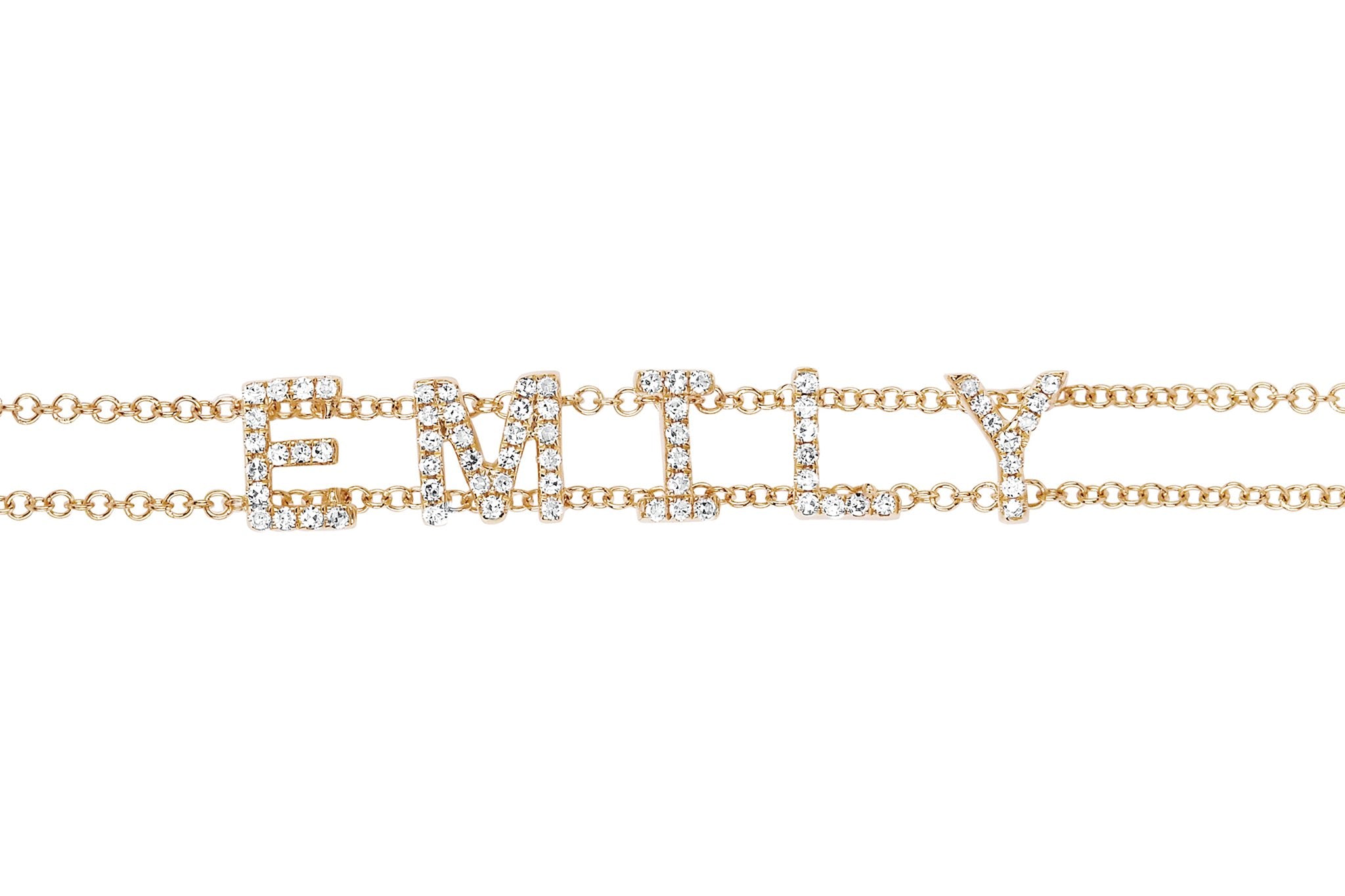 Double chain name bracelet discount