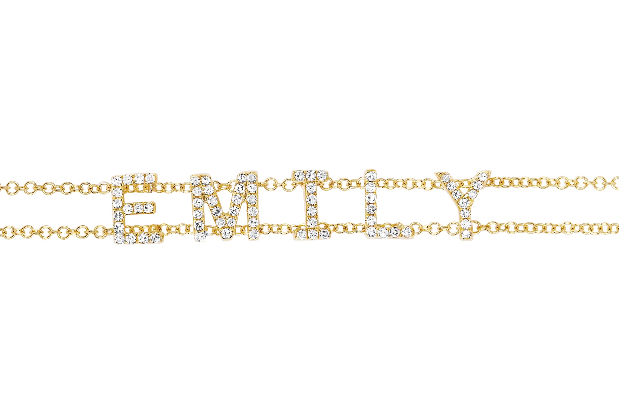 Custom diamond name shop bracelet